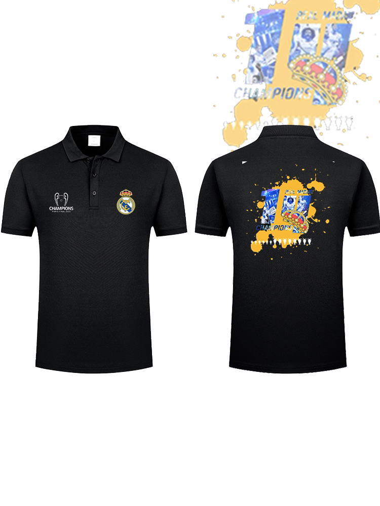 2024皇马队欧冠夺15冠纪念polo衫