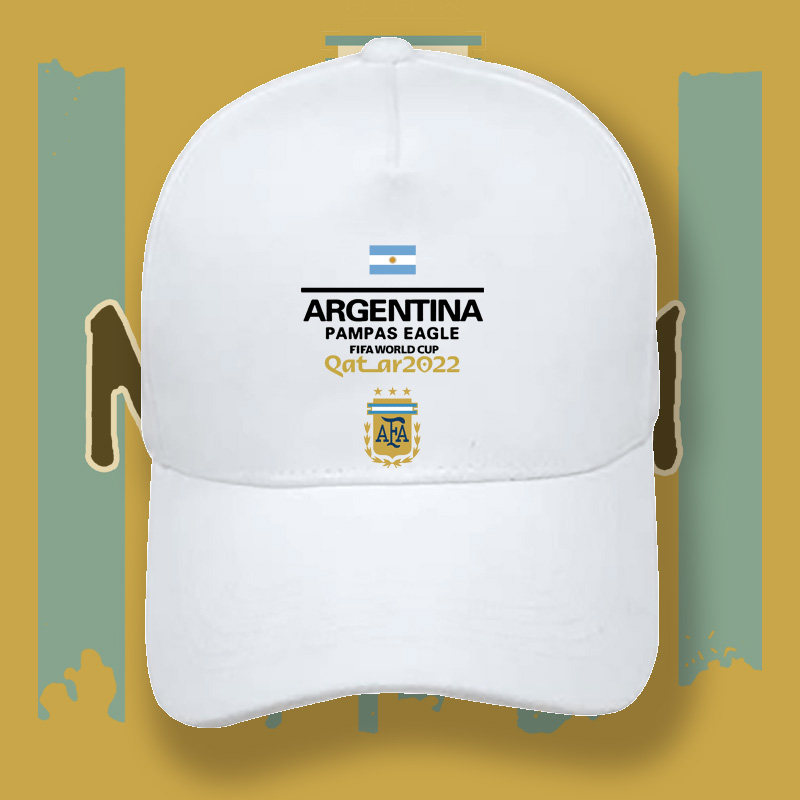 阿根廷队2022卡塔尔世界杯梅西足球迷棒球帽男女时尚潮流鸭舌帽子