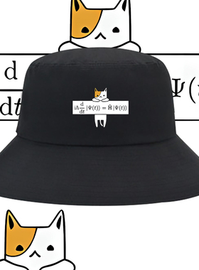 Schrödinger方程式薛定谔猫印花渔夫帽男女情侣宽松潮流遮阳帽
