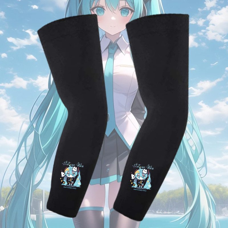 初音联名周边未来MIKU痛衣二次元印花冰袖男女夏季防晒冰丝袖套子
