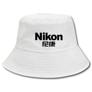 尼康相机爱好者单反胶片可定制摄影摄像师渔夫帽男士黑白色盆帽子