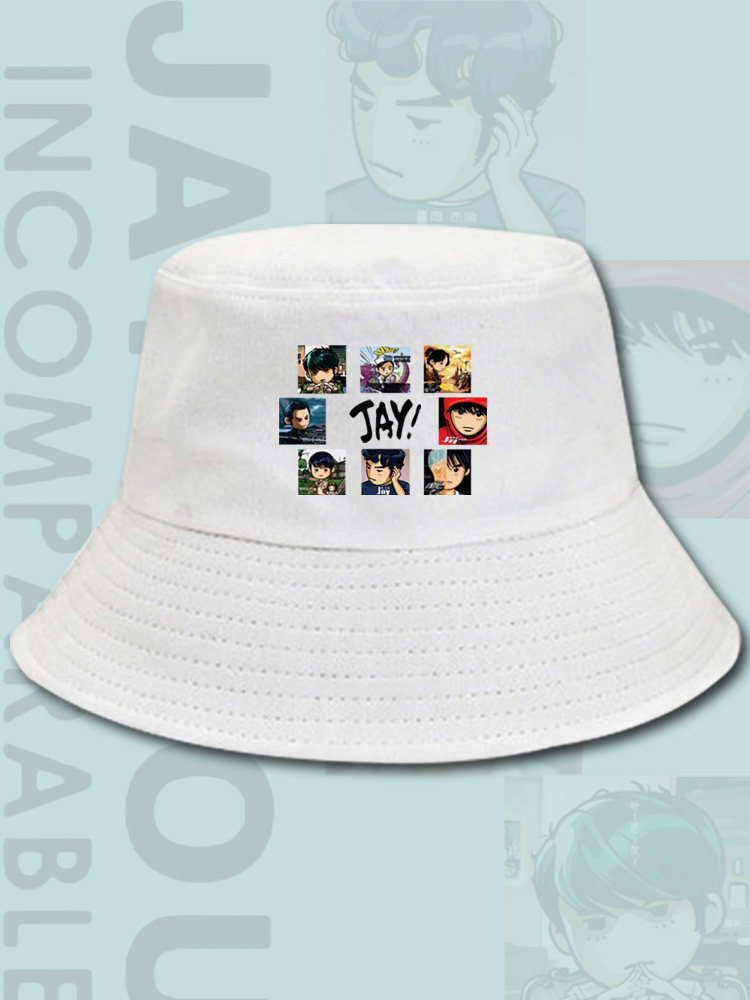 jay周杰伦范特西印花渔夫帽男女情侣演唱会纪念应援遮阳百搭盆帽