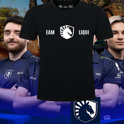 Team Liquid战队队服dota2液体Ti14比赛服印花短袖男女宽松上衣T