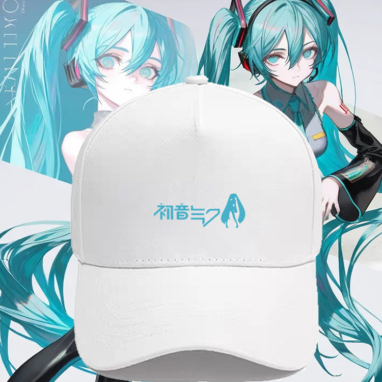 MIKU初音二次元未来周边霓虹印花棒球帽男女青少年可爱运动鸭舌帽
