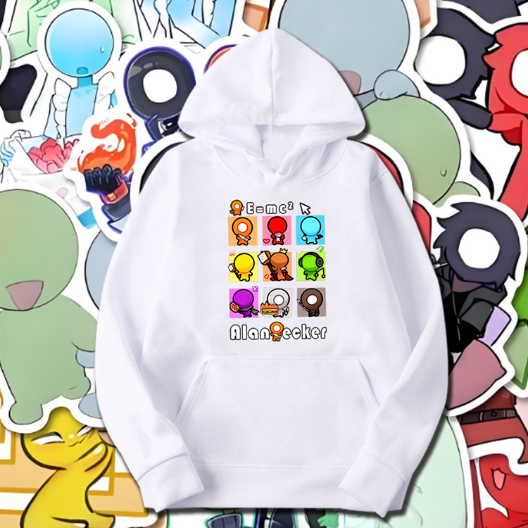 红火柴人周边印花连帽卫衣