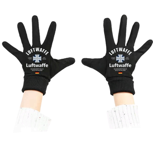 德国陆军空军德意志联邦武装飞行员军迷印花保暖骑行分指触屏手套