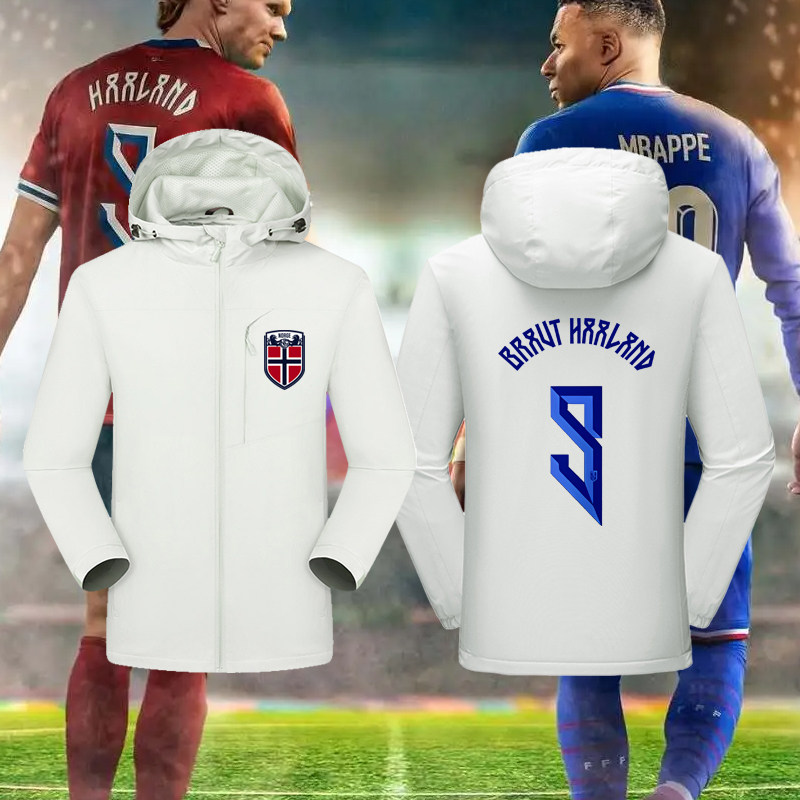 2026世界杯挪威队服哈兰德厄德高足球迷休闲冲锋衣时尚夹克外套