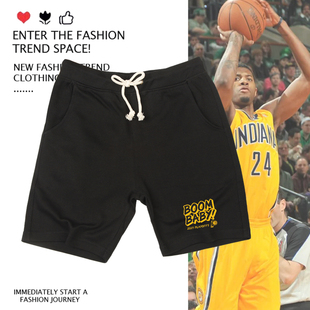 步行者季后赛现场加油服印花短裤哈利伯顿2025篮球训练宽松五分裤