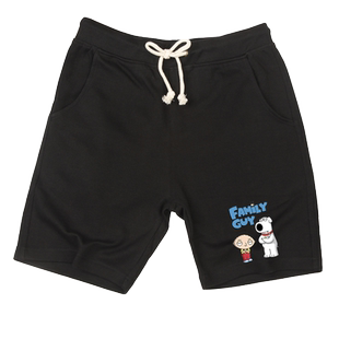 恶搞之家周边衣服饺子布莱恩男女卡通印花宽松短裤潮五分运动卫裤