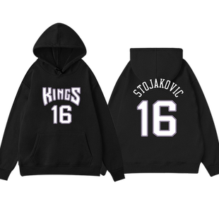 国王队白巧克力威廉姆斯55号男球衣T恤佩贾16号短袖宽松休闲夏棉