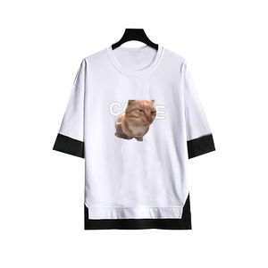 新鲜哥猫meme五分袖假两件
