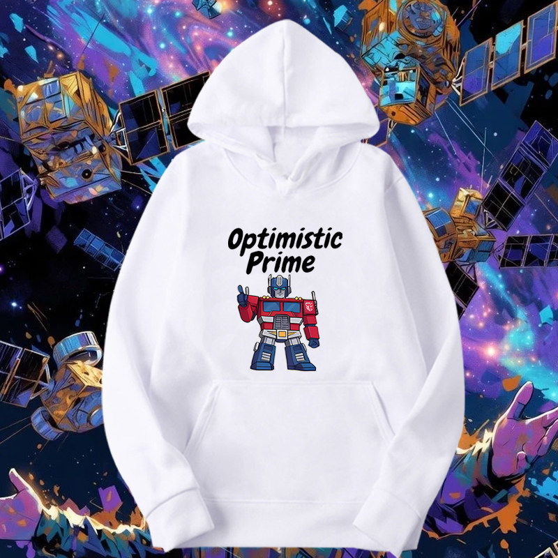 马斯克新采访同款变形金刚擎天柱机器人占领火星印花连帽卫衣上衣