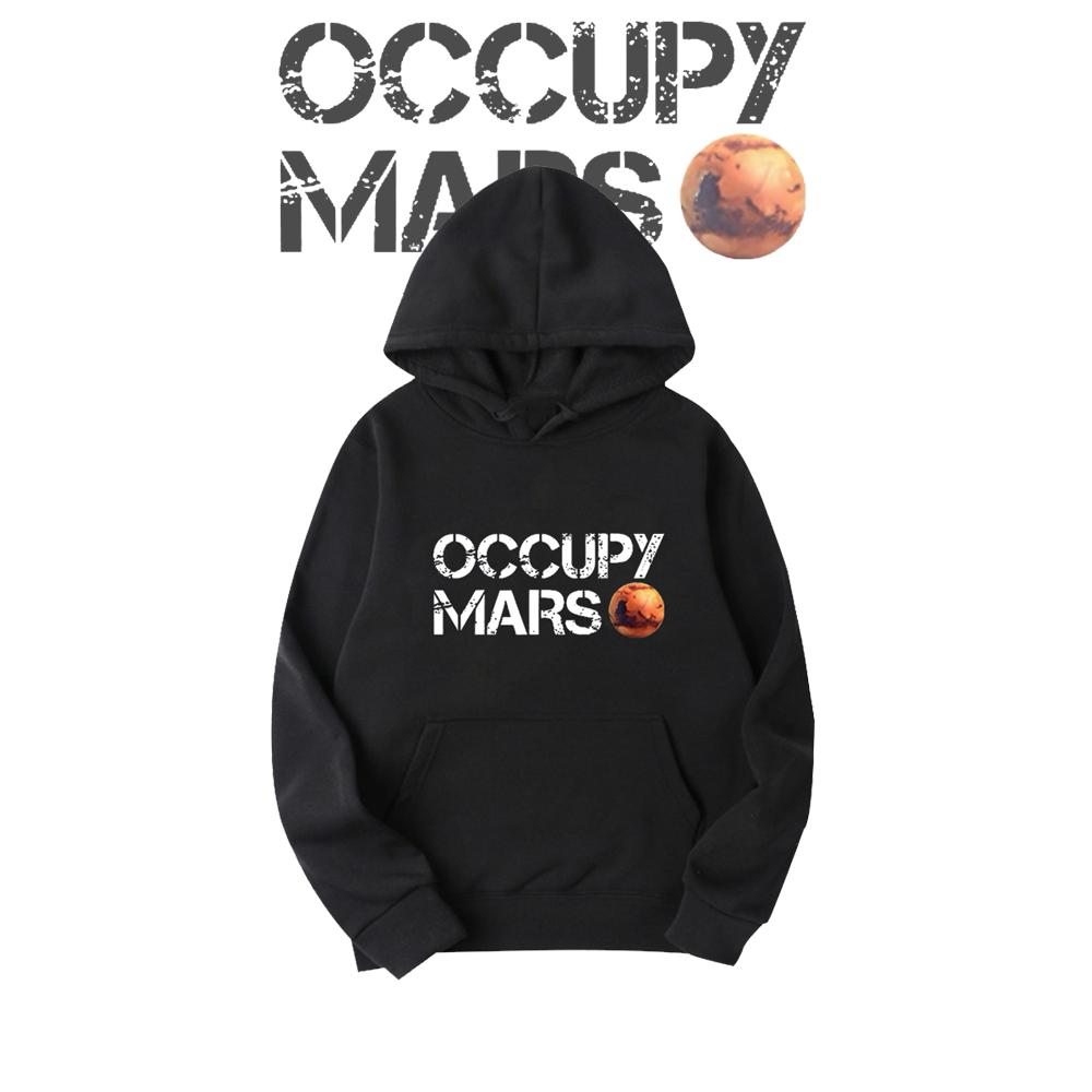 马斯克同款占领火星印花连帽卫衣