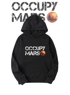 马斯克同款占领火星OCCUPY MARS SpaceX印花连帽卫衣宽松保暖上衣