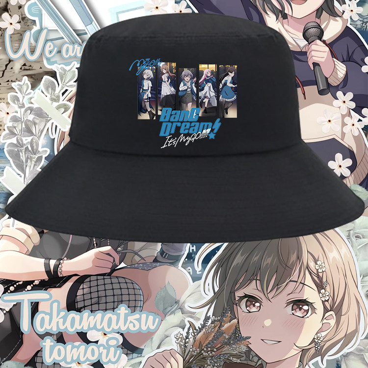 BanG Dream Its MyGO动漫游戏周边印花渔夫帽男女遮阳出游盆帽子