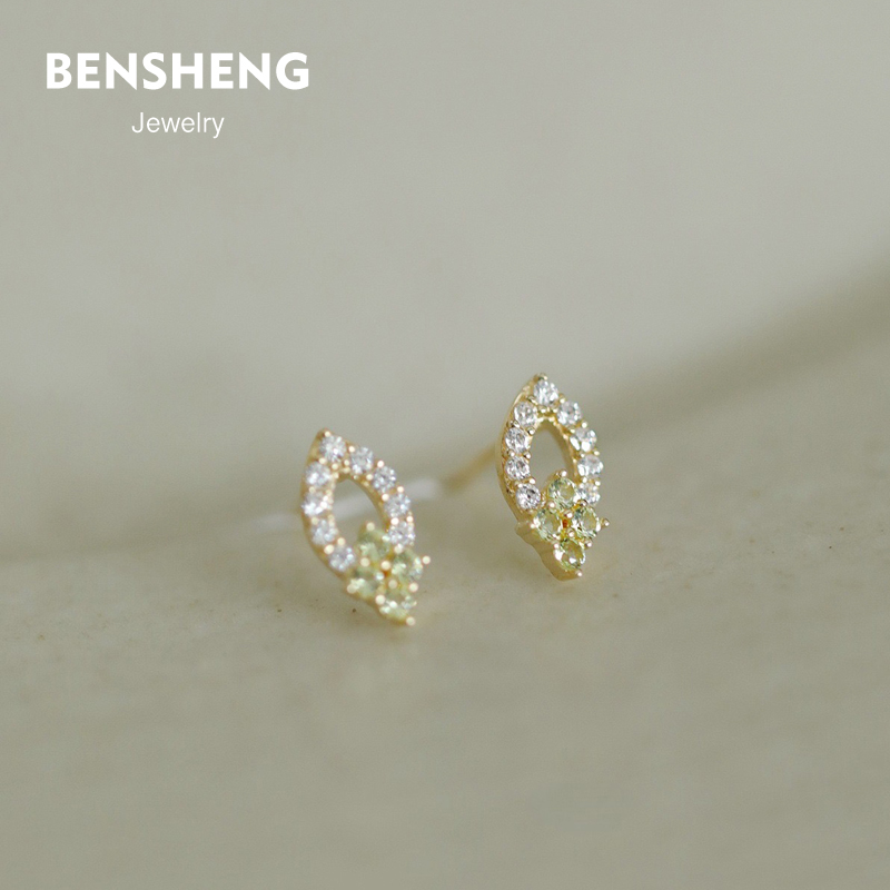 BENSHENG秋叶925纯银耳钉