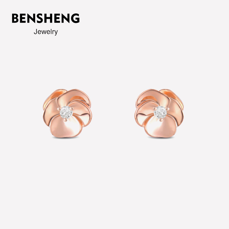 BENSHENG优雅山茶花耳钉女耳环法式简约法式小巧送女友饰品耳饰,饰品/流行首饰/时尚饰品新,耳钉,淘宝优惠券,粉丝福利购,淘宝优惠卷