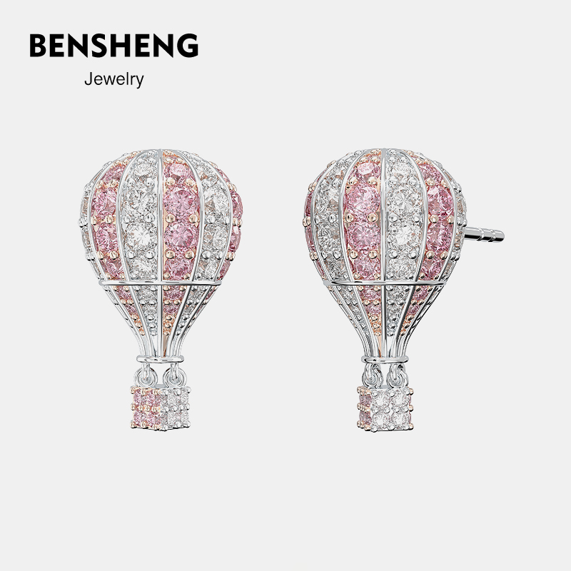 BENSHENG热气球耳钉小众优雅女