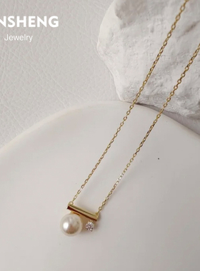 售完无补-简约法式925纯银平衡项链女锁骨链shining轻奢小众设计