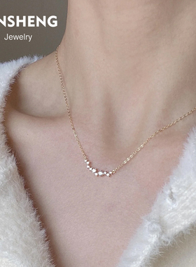 BENSHENG满天星925纯银项链女锁骨链shining简约小众设计法式轻奢