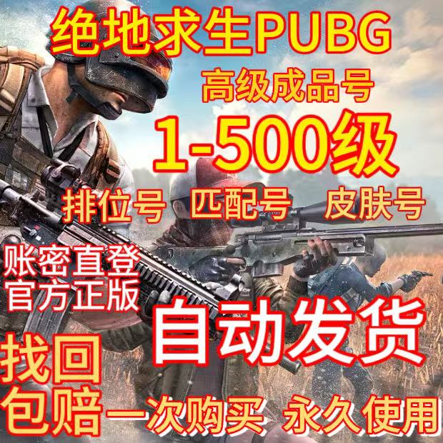 steam绝地求生账号pubg1级-500级高等级匹配排位皮肤号成品号