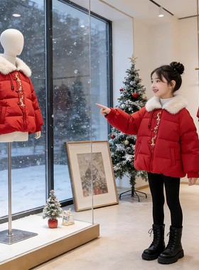 女童冬装加厚新中式拜年服2025秋冬季新款国风棉袄儿童保暖棉衣潮