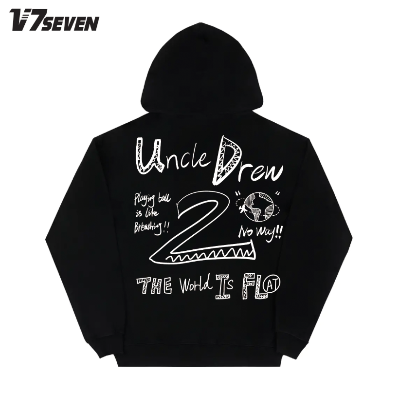 V7SEVEN双面欧文绰号球衣手绘重磅流行圆领数码直喷印花卫衣