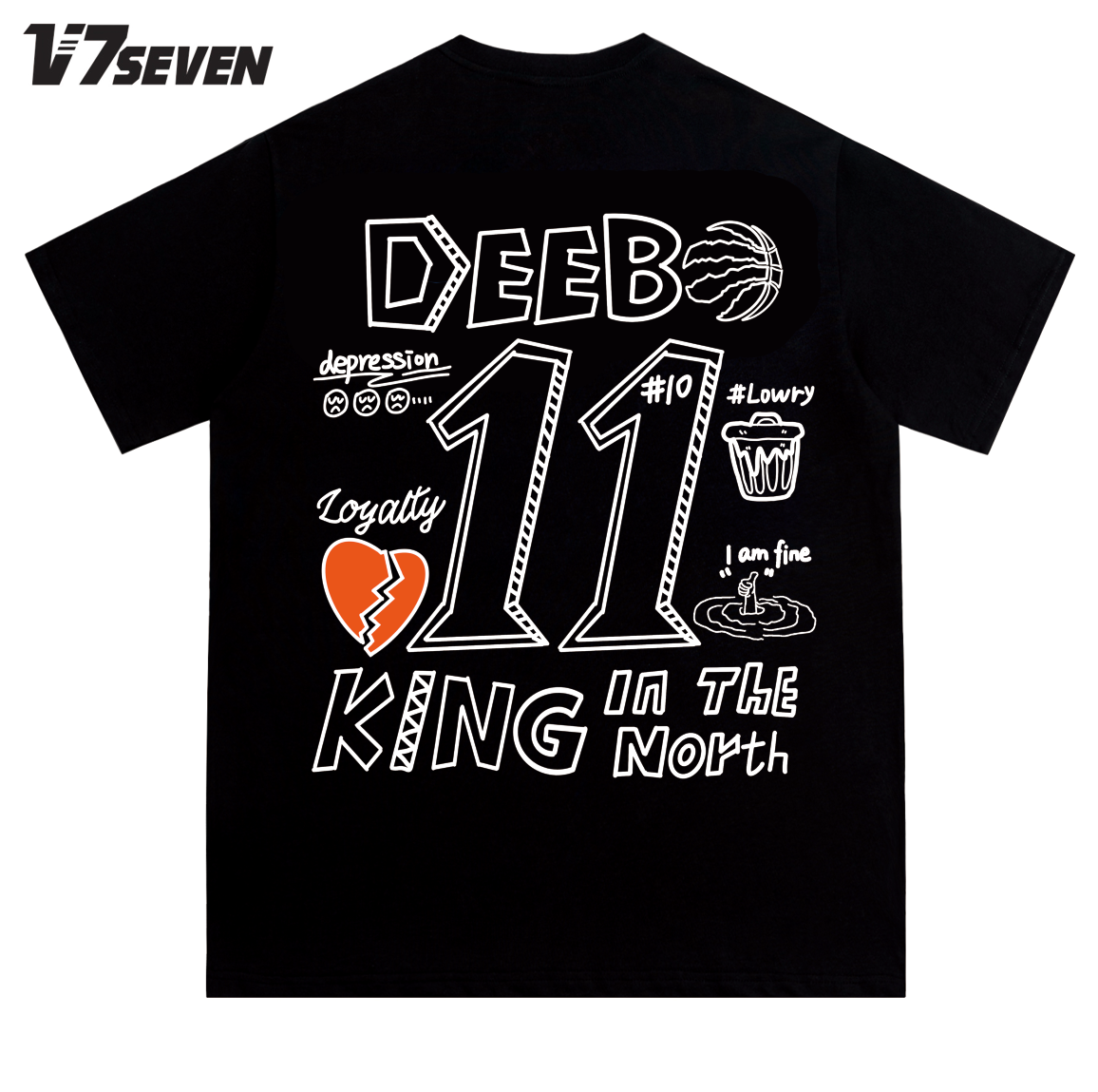 德罗赞手绘直喷印花球衣