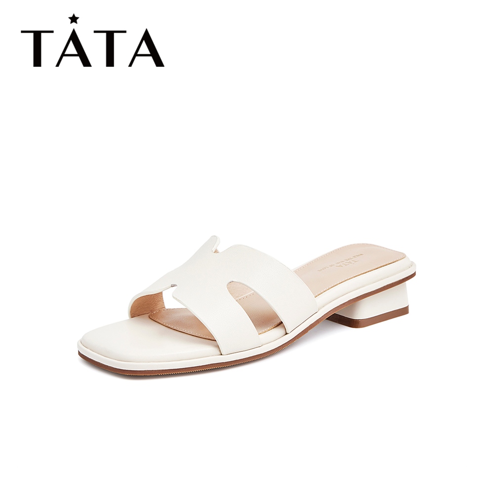 Tata他她优雅一字拖鞋女夏外穿气质高级感凉拖鞋新款百搭YNS01BT2