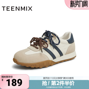 BK651AM5 休闲系带复古百搭女德训鞋 天美意新款 商场同款