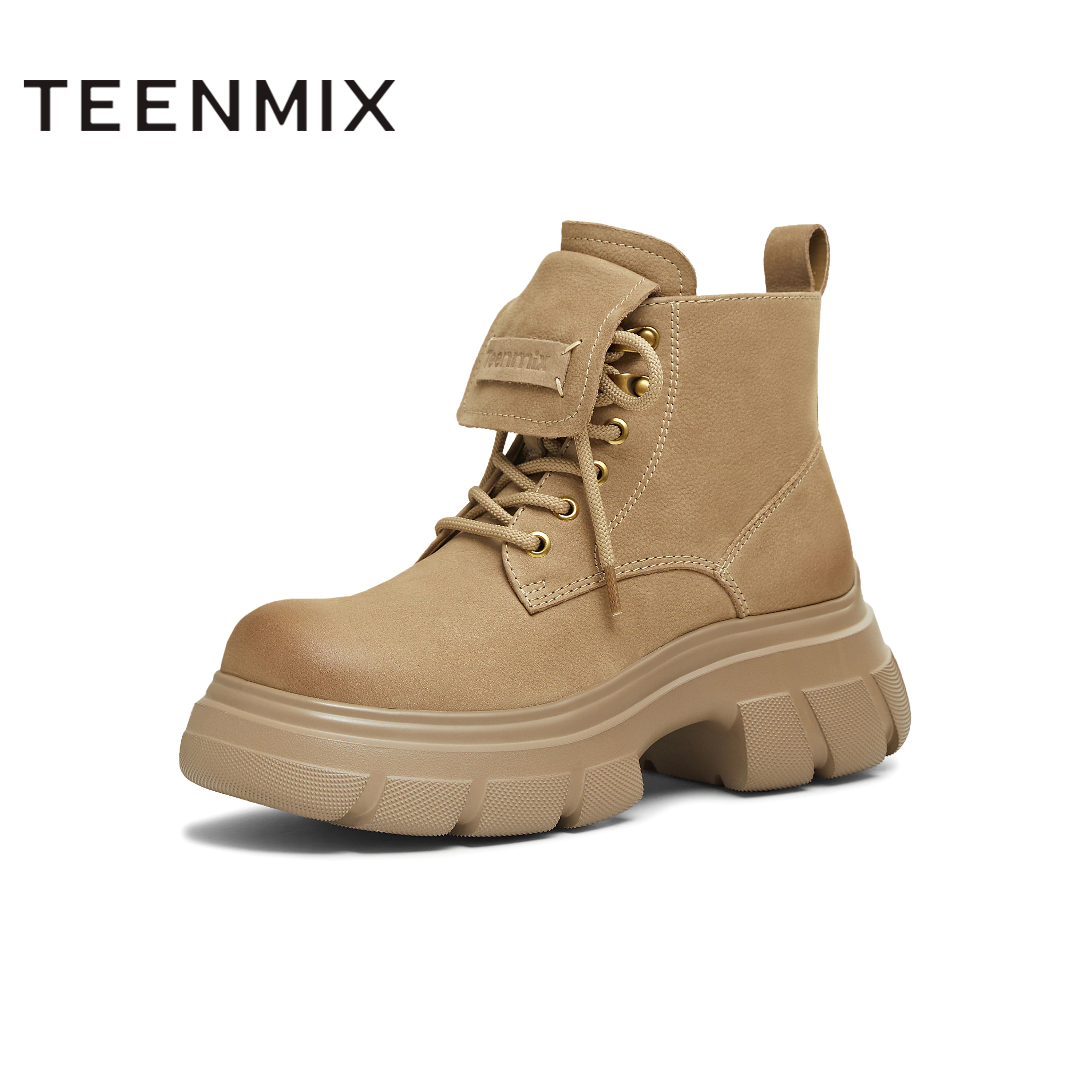 天美意2025冬新款商场同款厚底增高百搭日常女马丁靴CFR40DD5