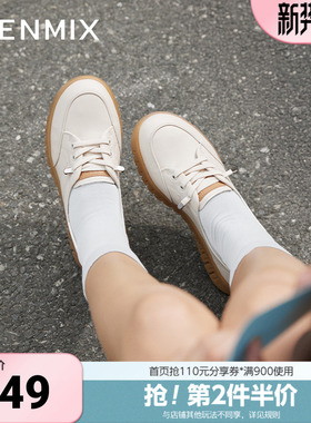 天美意新款通勤法式休闲英伦复古风女牛津鞋CMA13AA5