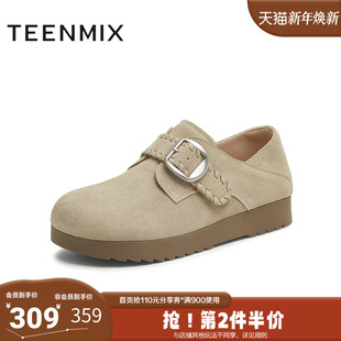BJ553CM5 纯色百搭复古半拖女勃肯鞋 天美意2025秋新款 商场同款