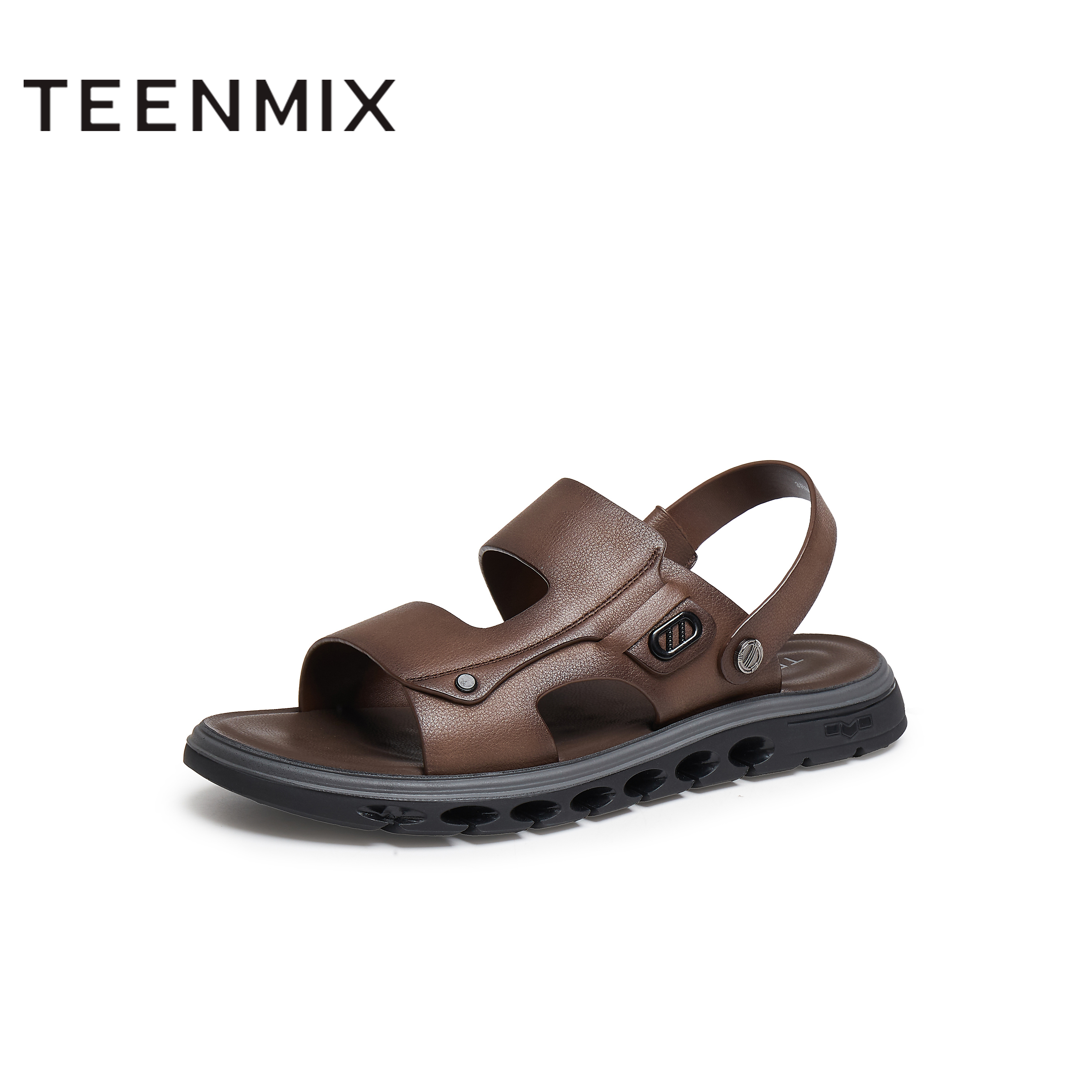 天美意2025夏新款商场同款简约百搭平底舒适男沙滩鞋3RM03BL5