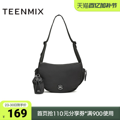 天美意冬新款商场同款时尚简约单肩包女斜挎包X3185DX5