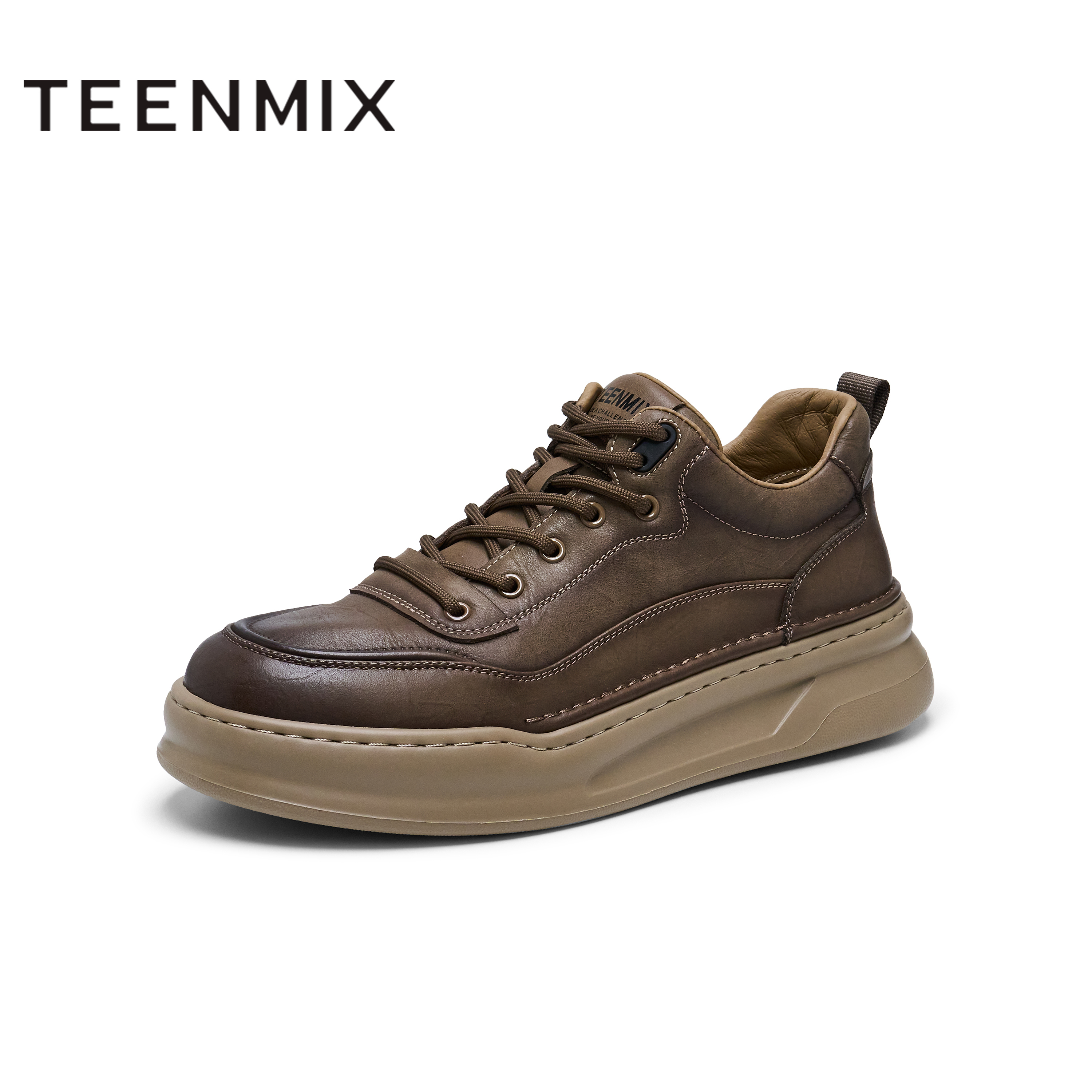 天美意冬新款商场同款厚底百搭休闲系带男工装靴3UH01DD4