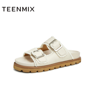 天美意2023夏新款厚底勃肯拖复古时尚休闲百搭女拖鞋AK014BT3