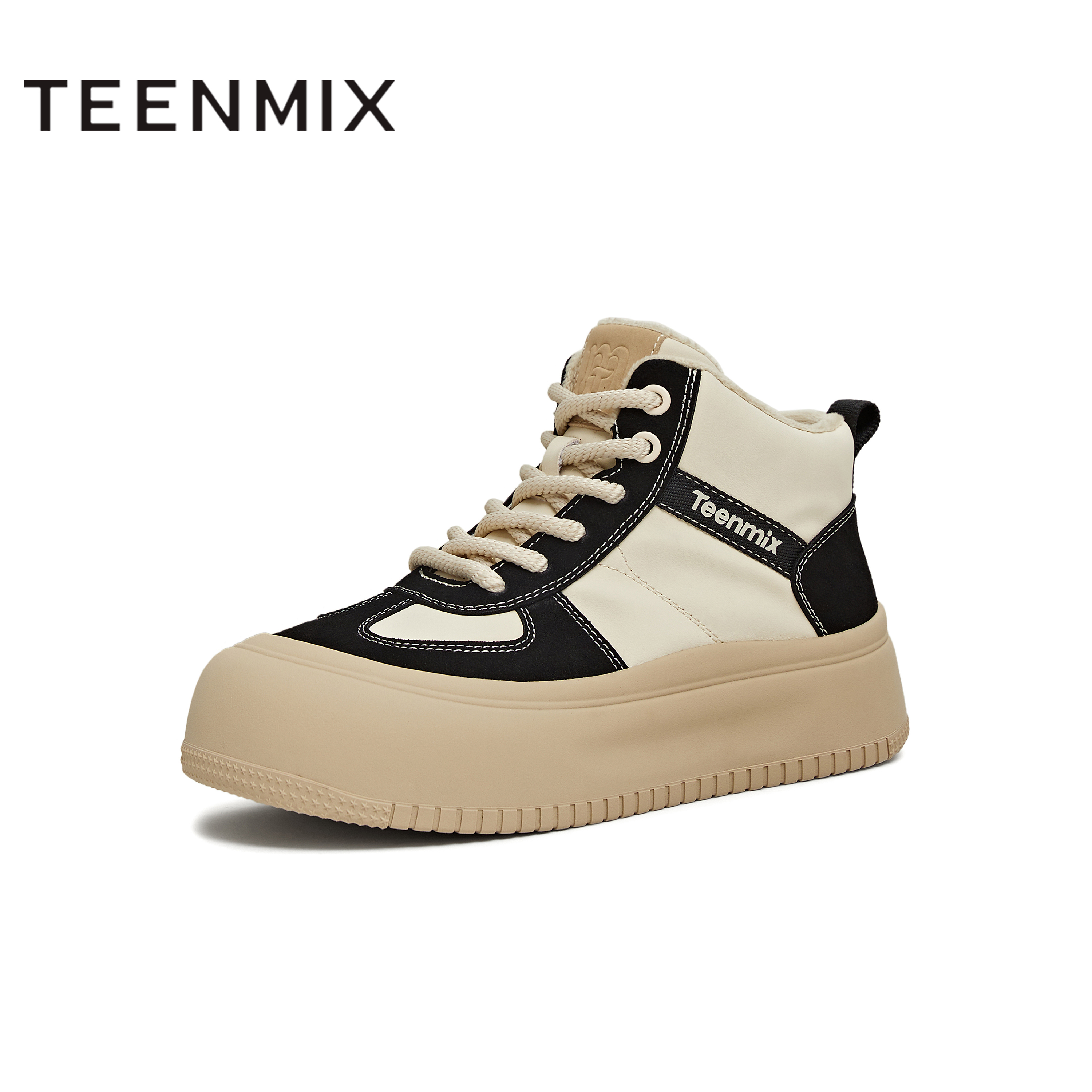 天美意2025冬新款商场同款运动休闲时尚百搭保暖女板鞋CDR40DD5