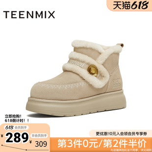 天美意冬新款商场同款玩具总动员联名短靴女雪地靴CE741DD5