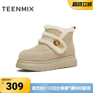 天美意2025冬新款商场同款玩具总动员联名短靴女雪地靴CE741DD5