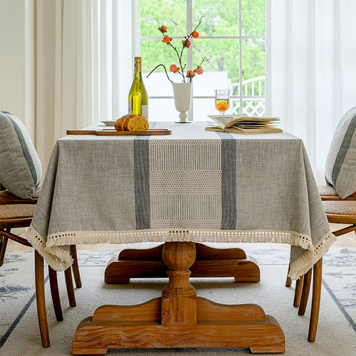 艾米屋日式棉麻布艺防水桌布