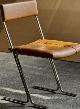 Classic Reborn北欧不锈钢餐椅家用现代简约轻奢靠背椅子设计师款