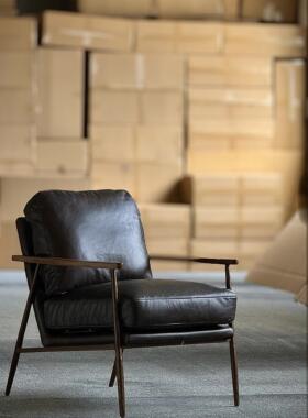 Classic Reborn中古工业复古风锻打洛铁休闲椅美式书房客厅靠背椅