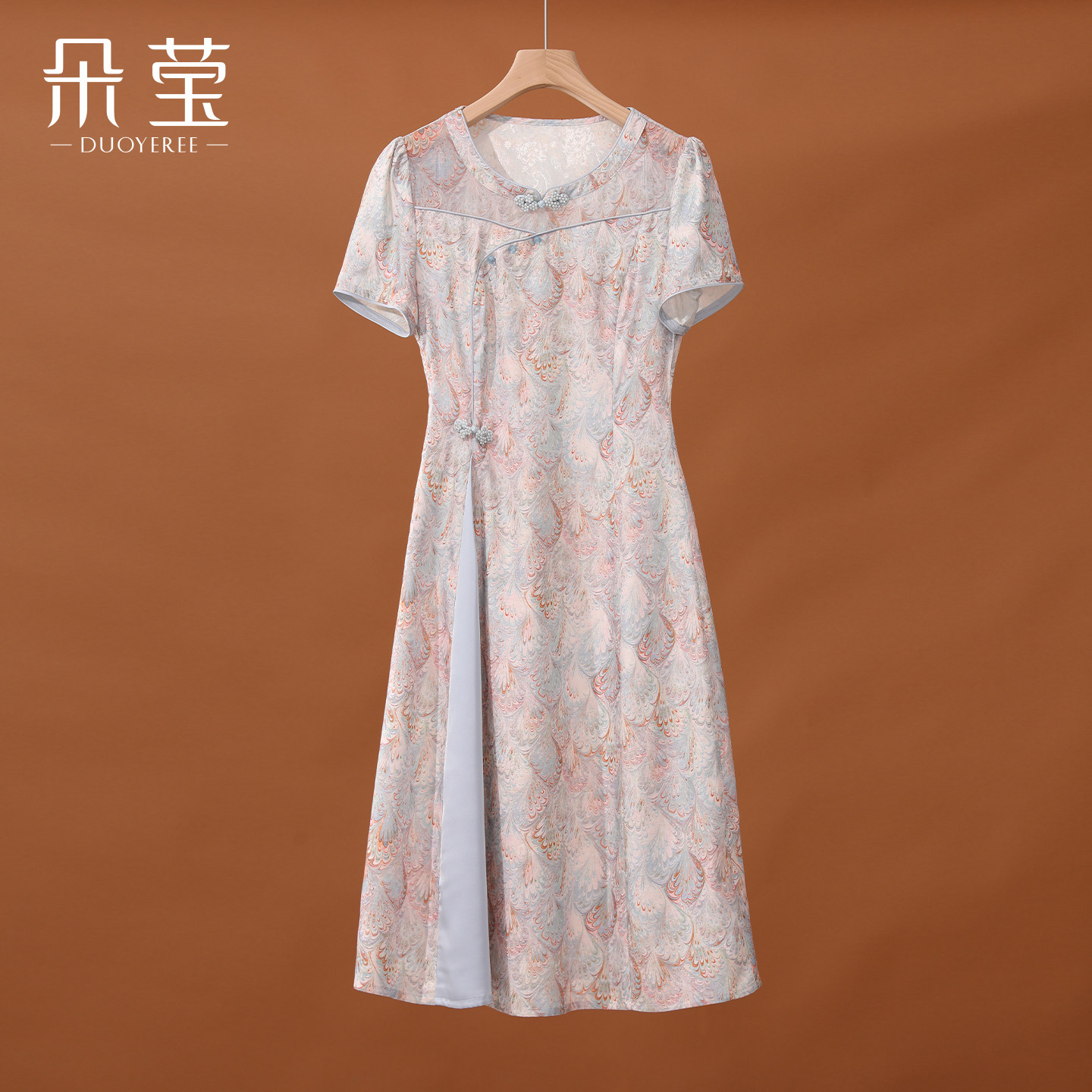 朵莹妈妈夏装国风旗袍连衣裙夏季新款中年女装中老年人新中式裙子
