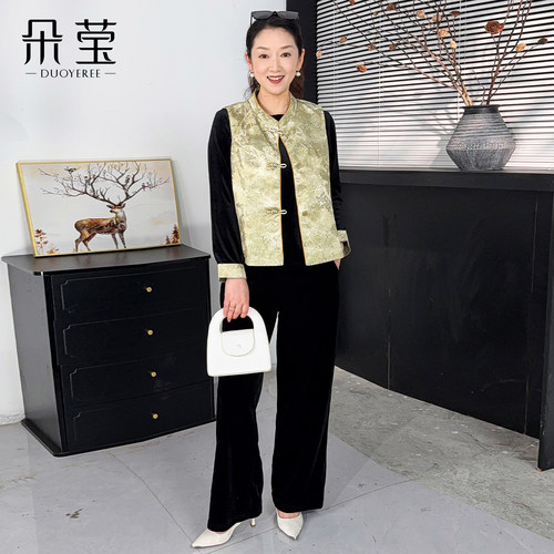 朵莹新中式妈妈秋装套装2026新款