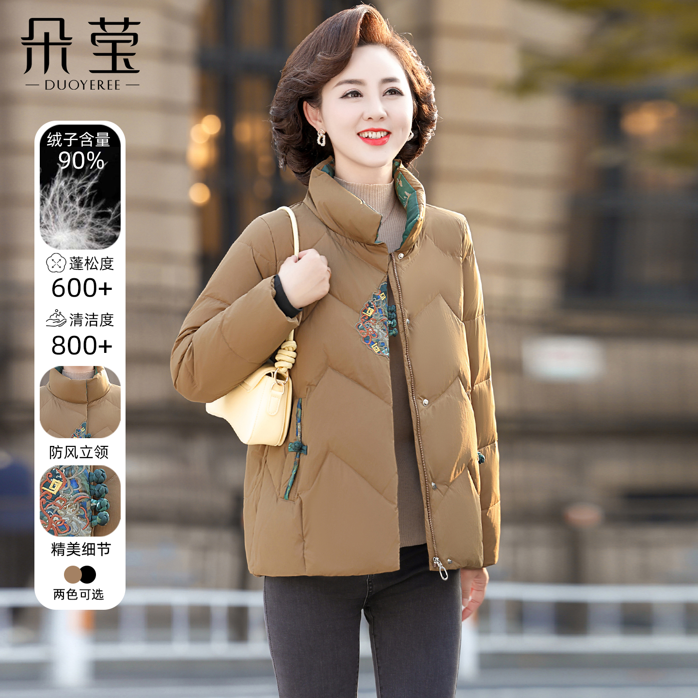 中老年妈妈短款羽绒服奶奶厚外套