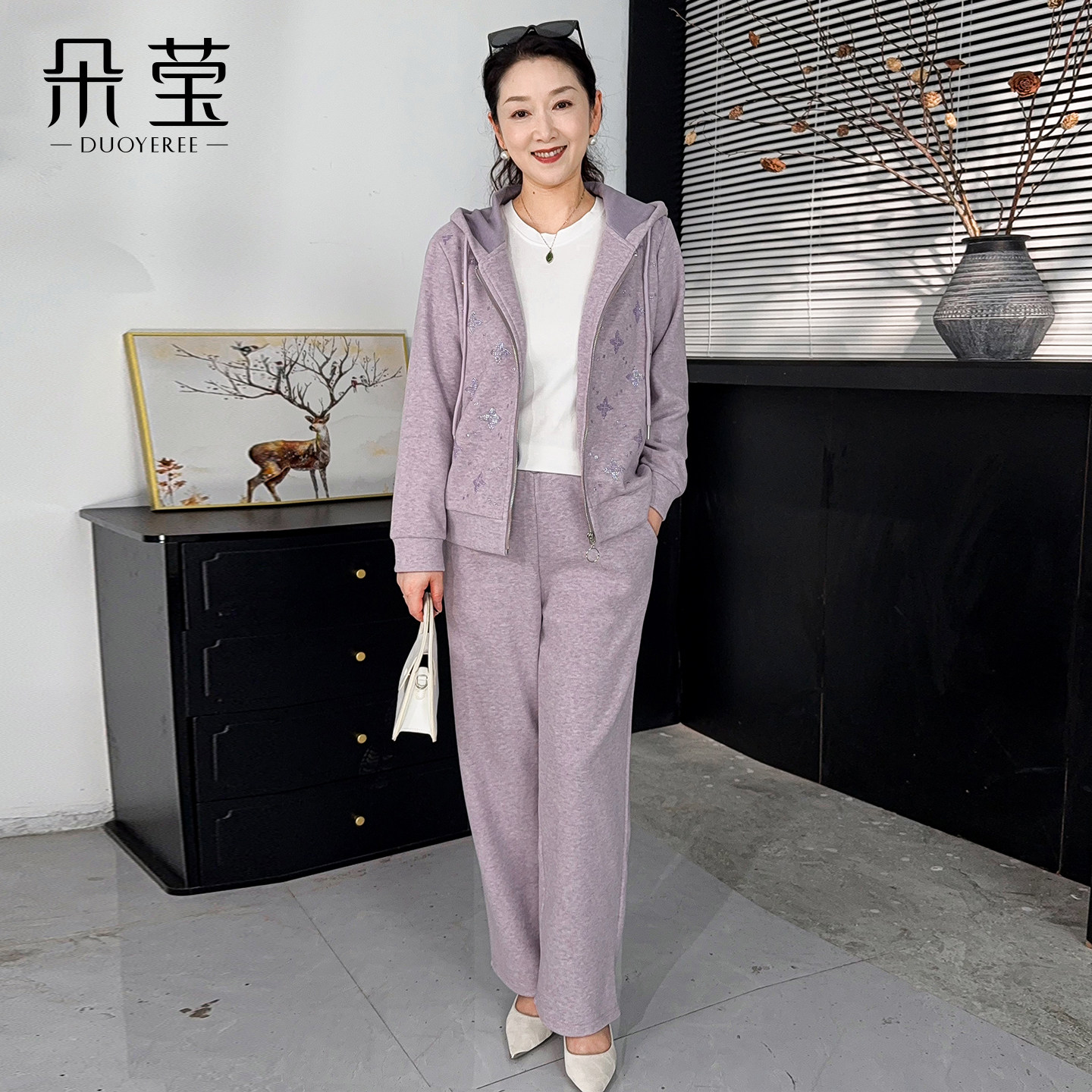 朵莹妈妈秋装运动套装2026新款中年女装休闲外套中老年人洋气衣服
