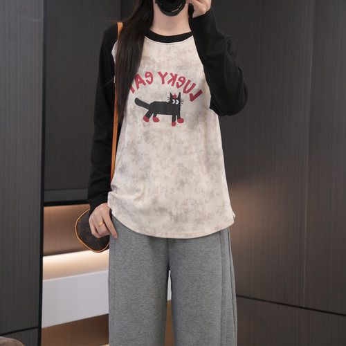 闭眼入时尚德绒插肩袖百搭打底衫