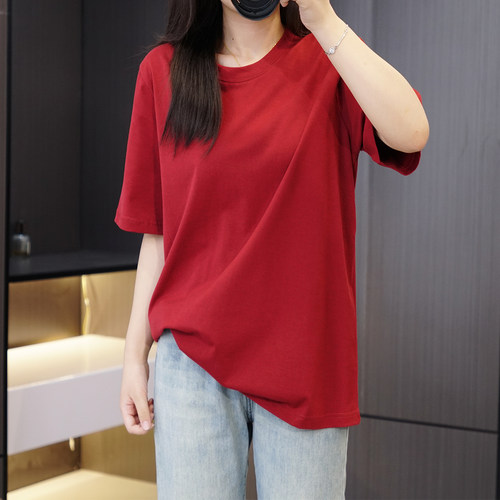 胖MM必入巨显瘦后背汉堡印花短袖