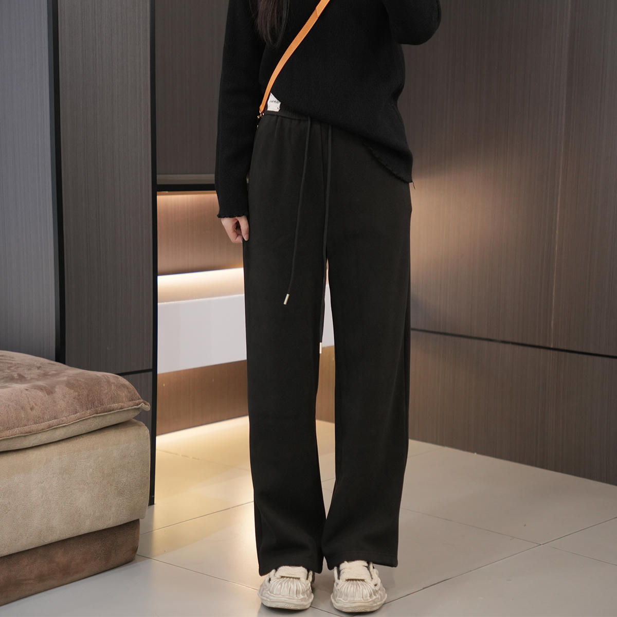 闭眼入高腰抽绳百搭显瘦休闲裤